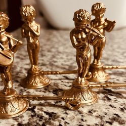 2001 Bombay Cherub Musician Place Card Holder