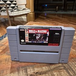 Bulls vs Blazers and the NBA Playoffs Super Nintendo SNES Game Tested