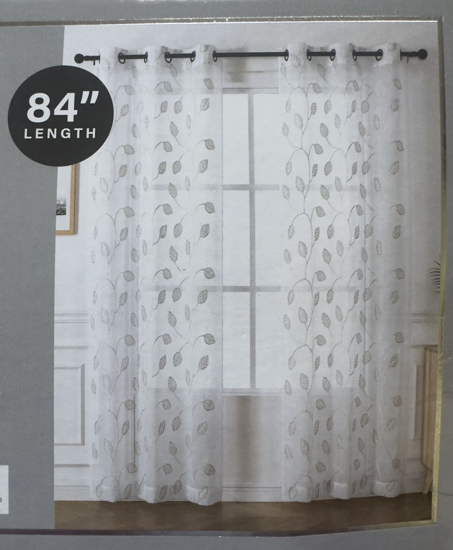 Sheer Embroidered Curtain Panel Set (2 panels)