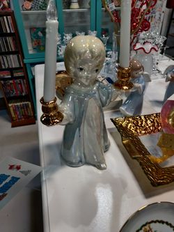 Large Vintage Angel Candle Holder