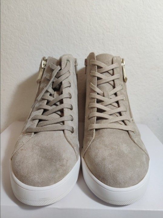Aldo AILANNA Wedge Sneakers Size 8 Tan Beige Color
