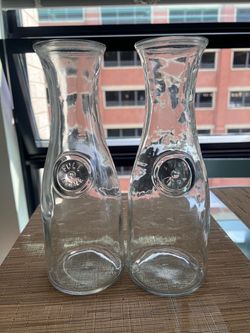 Pair of Liter Glass Carafes