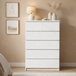 🤍 White Six Drawer Dresser IKEA Malm 