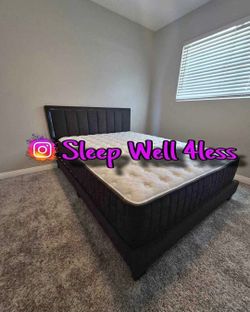 NEW QUEEN BED FRAME AND MATTRESS
