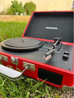 Red Crosley Cruiser Plus Portable Turntable with Bluetooth