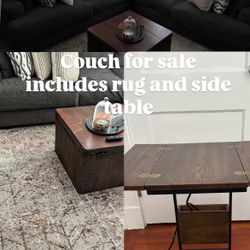 Couch Accent Rug & End Table Combo