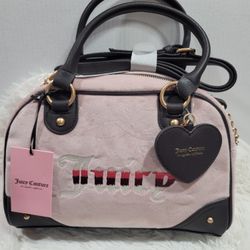 Juicy Couture Retro Vibe Satchel Bowler Ombré Dusty Blush/Chocolate Brand New 