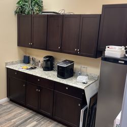 Wall And Base Cabinets All Wood Dark Color