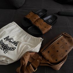MCM SLIDES & PURSE/ cross over / Fanny pack