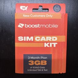 Boost Mobile Preloaded SIM Card, 3GB of Data