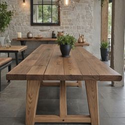 Custom Built - Solid Wood Rustic Dining Table