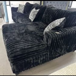 Black Corduroy Sectional In Stock Shapes Available 