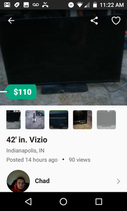 40' in. Flat screen TV