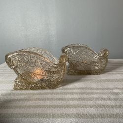 Vintage Christmas sleigh set, 1960’s Plastic glitter Sleigh, 1960’s Christmas Decor