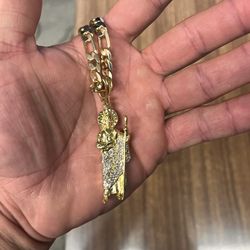 Gp Chain W/ Gp Pendant 