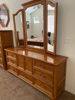 Oak Dresser with Mirror
