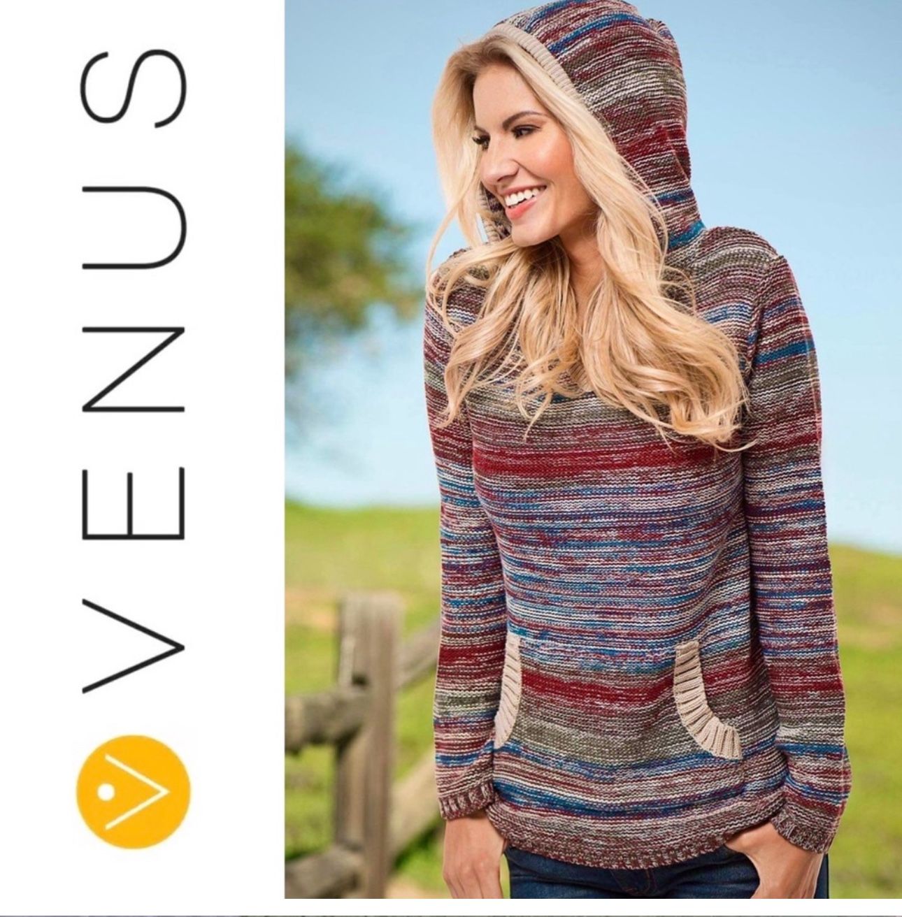 Knit Hooded Sweater 