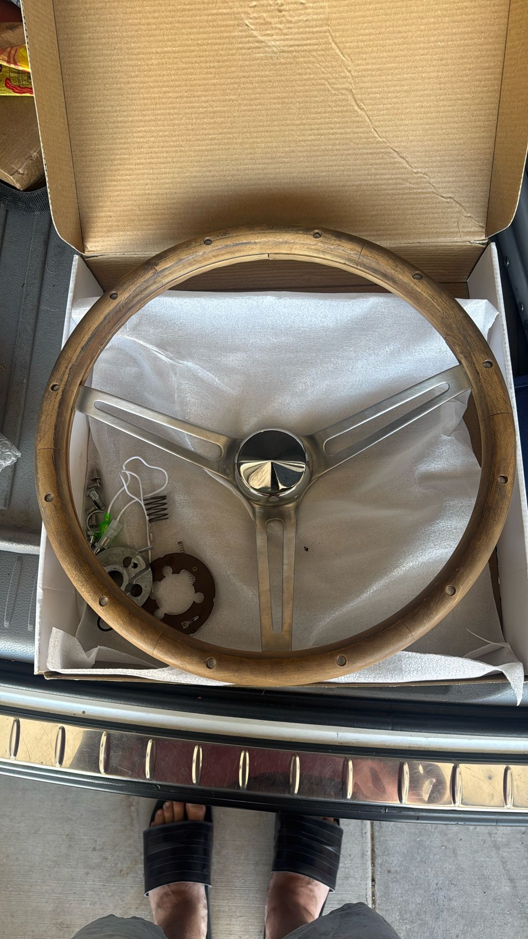 Wood Steering Wheel 15”