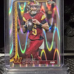 2025 Topps Chrome Jayden Daniels Ray Wave Refractor QB Washington Commanders