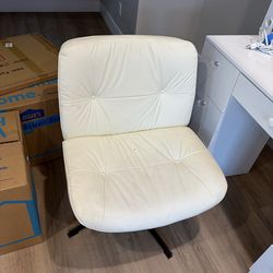 Off white faux leather chair