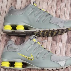 Women's Size 10 Nike Shox Grey And Yellow Athletic Shoes 