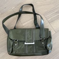 Genuine Leather Olive Green Purse by Apt9 ~12” x 7”, Handbag