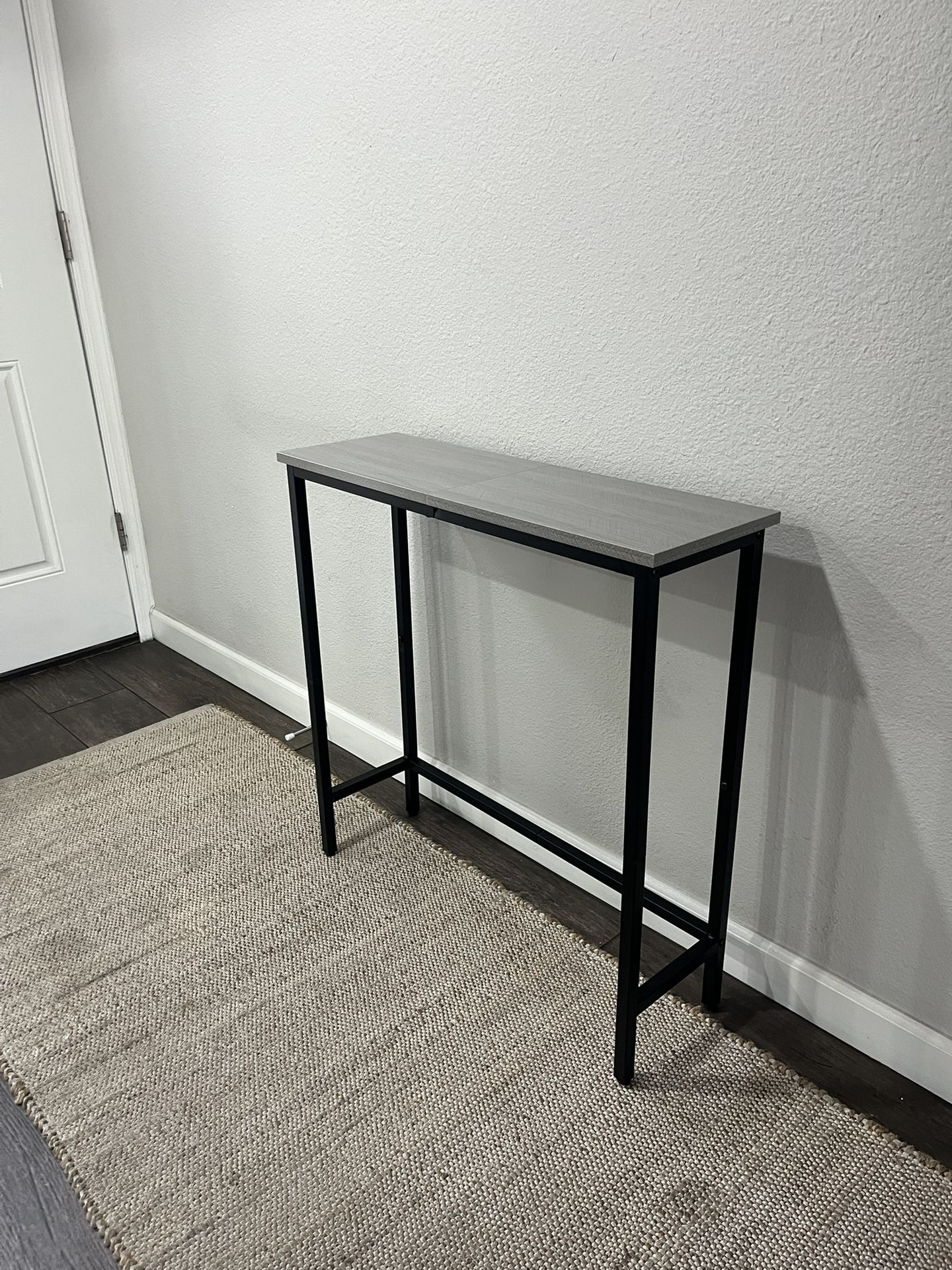 Grey Black Narrow Skinny Entryway Table Console Table