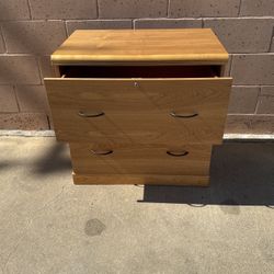 Two Drawer Oak File Cabinet
