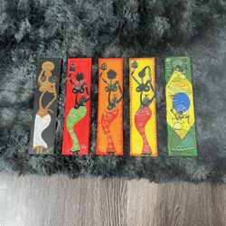 Selling this 5 small Paintings Wall Art Decoration Measurements are 16x4” on all of them!