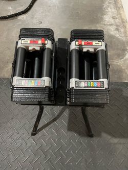 Dumbbell Adjustable Weights Powerblock 10-50lb with Stand