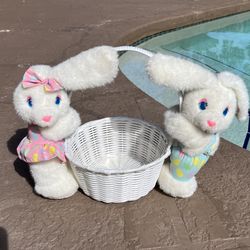 EUC Plush Easter Bunny Easter Basket