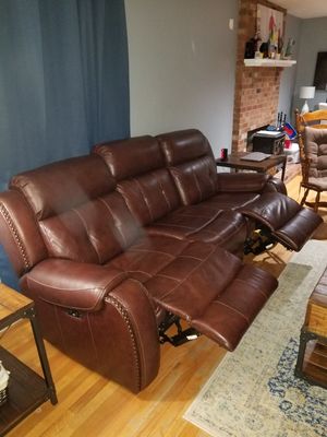 Magellan Power Reclining Leather Sofa Console Loveseat For Magellan Power Reclining Leather Sofa