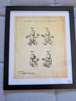 Oliver Gal Lego Figure Framed Art Print, 15" X 18"