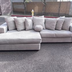 Sand Beige Gray Sectional chaise Sofa (delivery Available) 