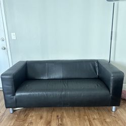 black leather couch 