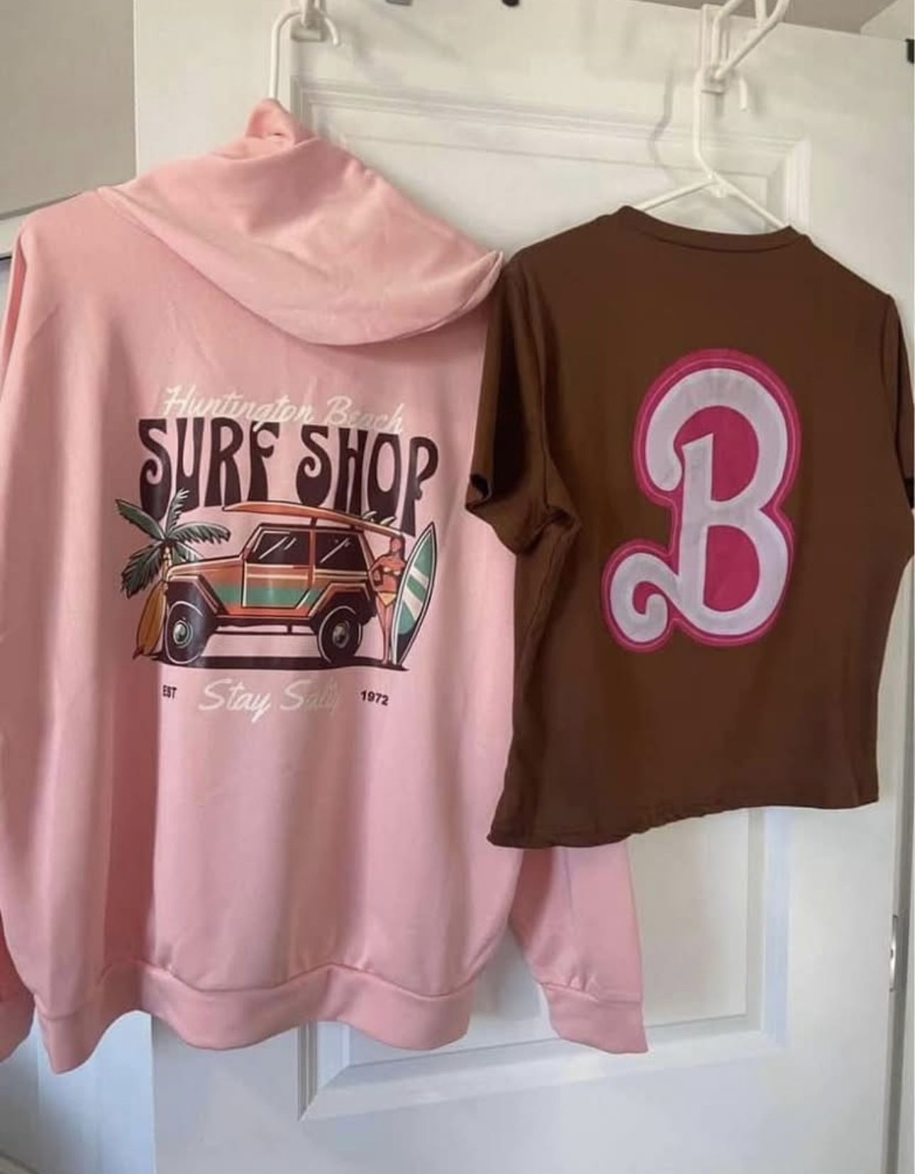 Pink Hoodie Sweatshirt And Shirt 