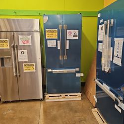 Built In Refrigerator 36 Inch Wide Stainless Steel French Doors