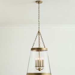 Pottery Barn Elizabeth Glass Tapered Pendant (18")