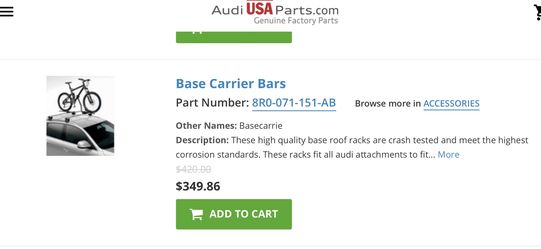 Audi Q5 base carrier bar