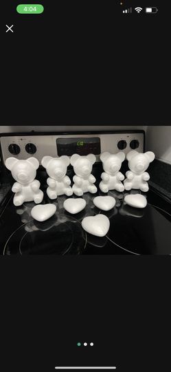 15 - 5 Styrofoam Bears And 5 Hearts