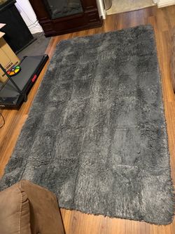 Gray Shag Area Rug 5x7