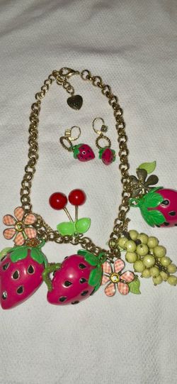 Rare Vintage Betsy Johnson Necklace /Earring Set