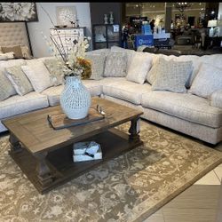 Rawcliffe Parchment 3-Piece Sectional (Couch Sofa Loveseat Options 