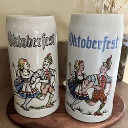 Two Vintage Ceramarte Oktoberfest Beer Steins