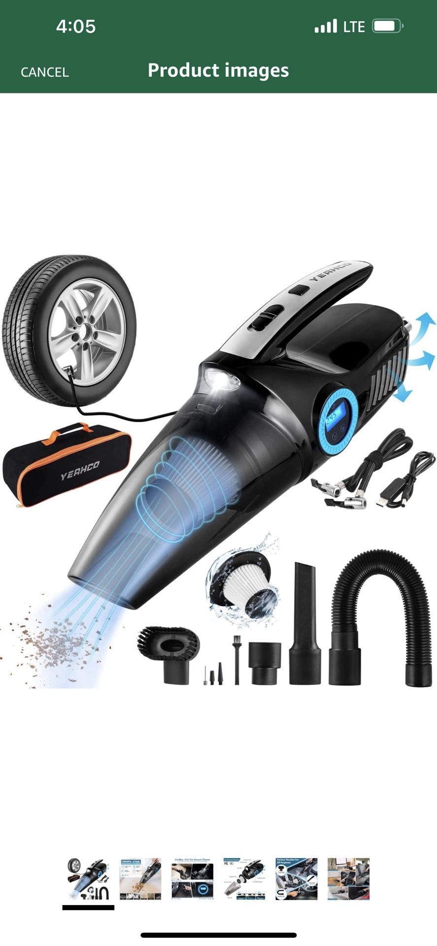 4-in-1 Car Vacuum Cordless  