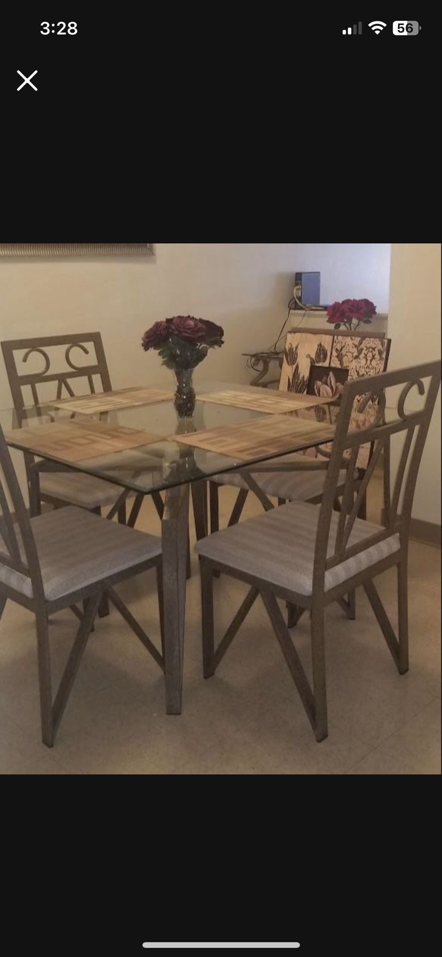 Table/4 Chairs (Missing Glass Top)