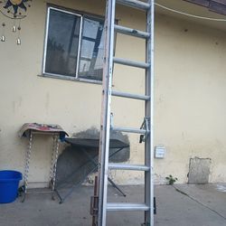 16 Ft Aluminum Extension Ladder Good Cond 
