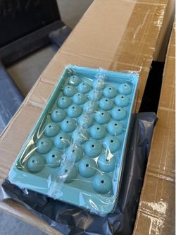 Mini Ice Cube Trays, Make Tiny Pebble Ice Balls for Coffee, Fast Chill, Easy Release, Stackable with Lid & Storage Bin