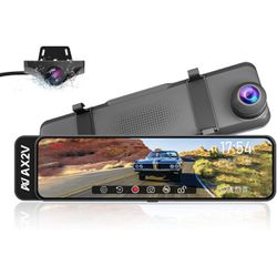 AX2V 11" Mirror Dash Cam - 1080P Front and Rear Dual Recording