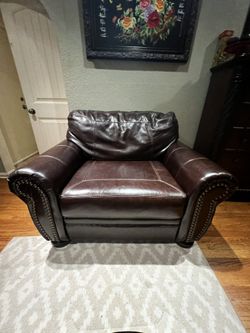 Full Leather Chair Seats 2 Adults